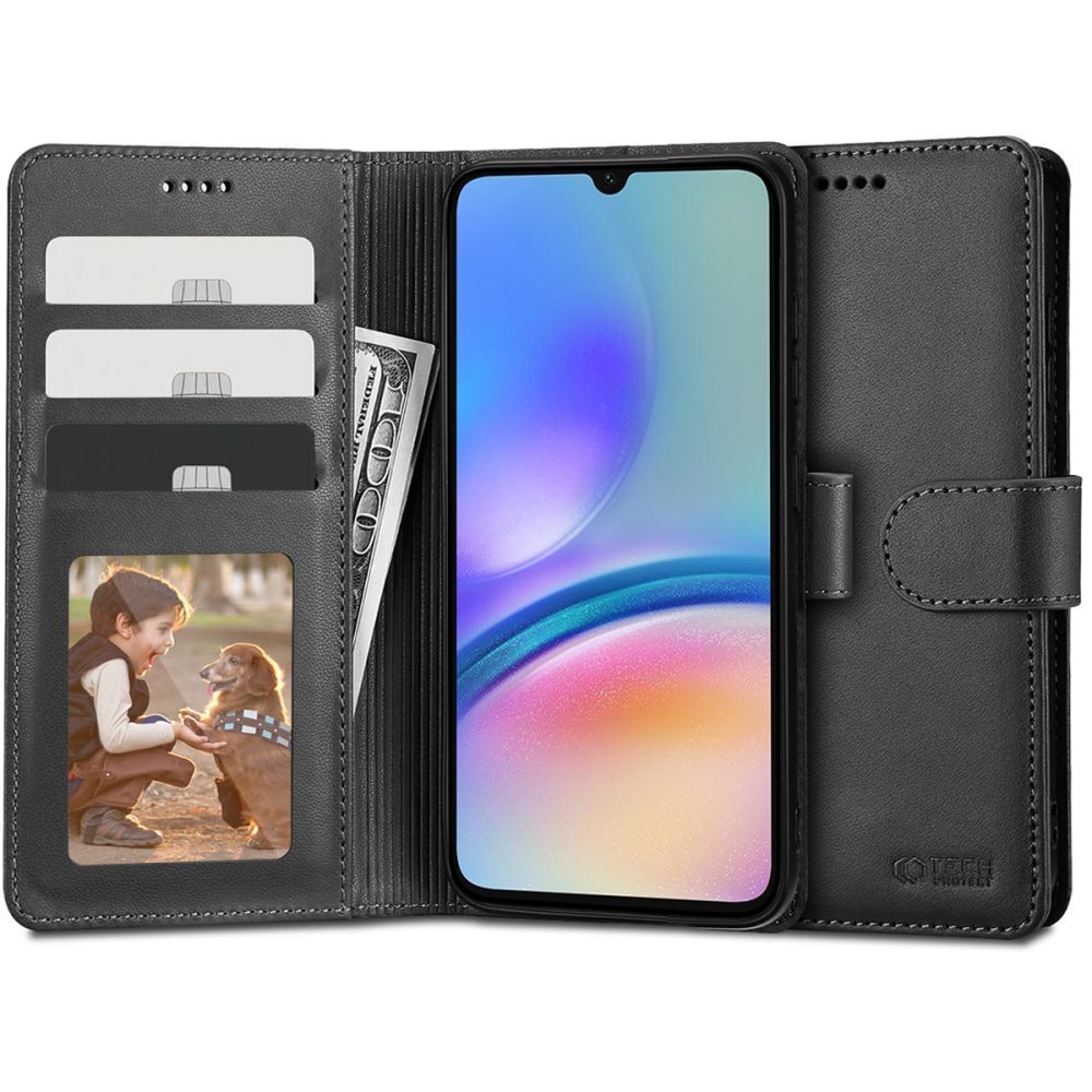 Nyitható tok Tech-Protect "Wallet" műbőrből Samsung Galaxy A05s készülékekhez - black