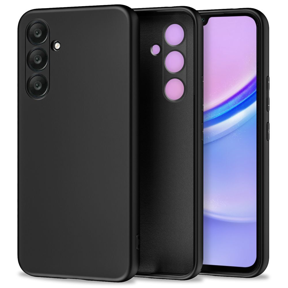 TPU gel tok Tech-Protect "Icon" Samsung Galaxy A15 készülékekhez - fekete