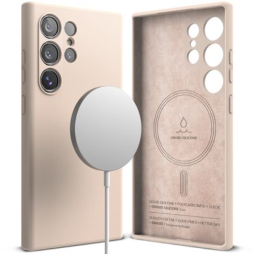 Tok Ringke "Silicone Magnetic" Samsung Galaxy S24 Ultra készülékekhez - pink sand