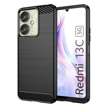 TPU gél tok "Brushed Carbon" Xiaomi Redmi 13C 4G / Redmi 13C 5G / Poco C65  készülékekhez - fekete
