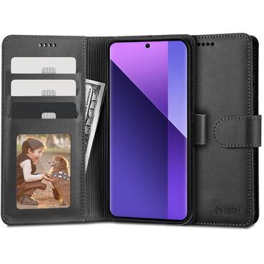 Nyitható tok Tech-Protect "Wallet" műbőrből Xiaomi Redmi Note 13 Pro Plus 5G készülékekhez - black