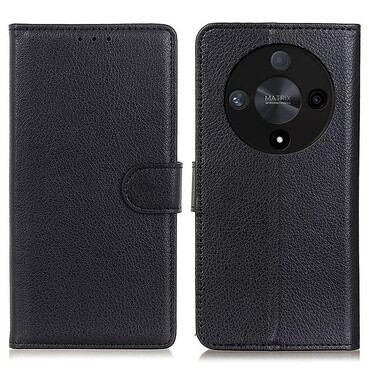 Nyitható tok "Litchi" Honor Magic6 Lite készülékekhez - fekete