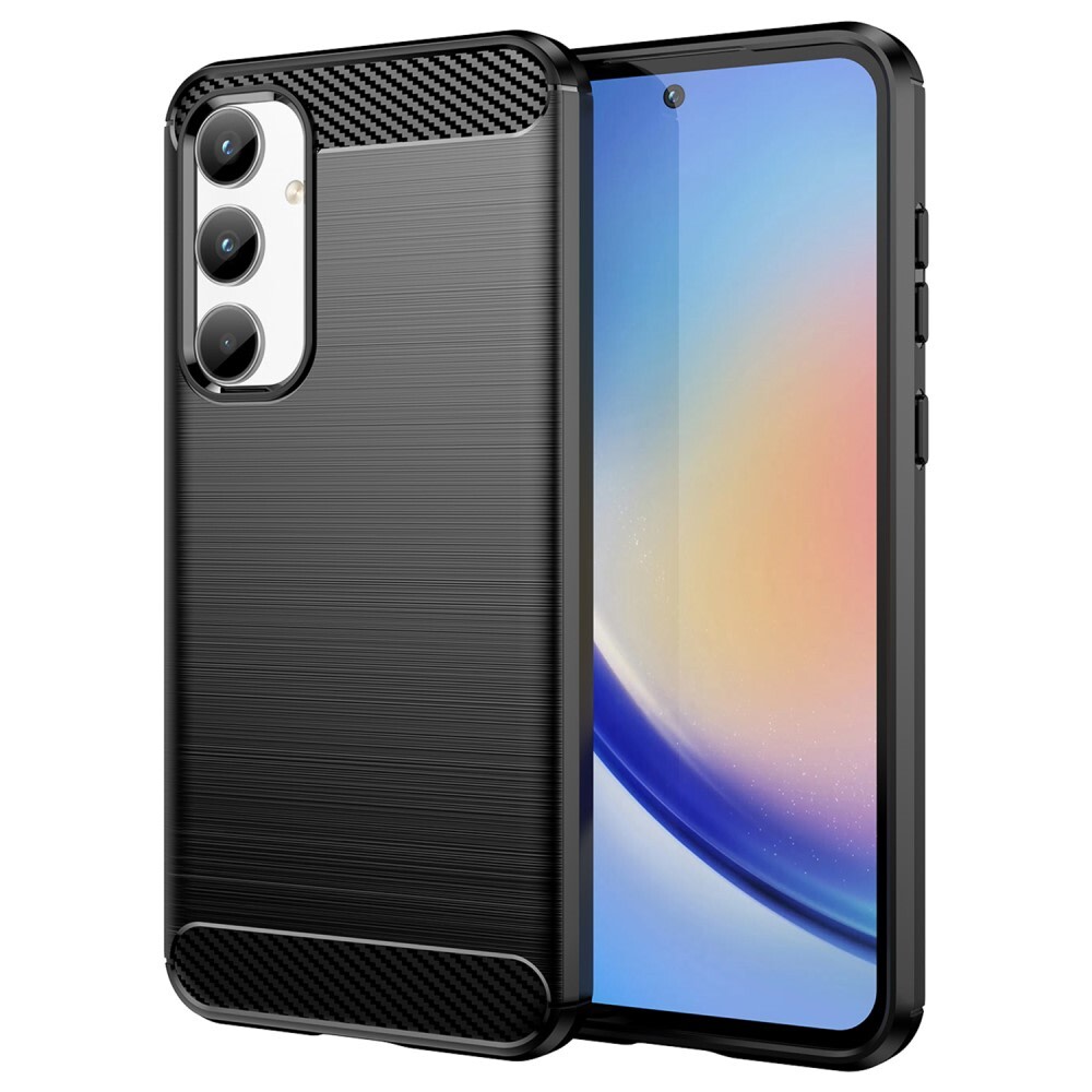TPU gél tok "Brushed Carbon" Samsung Galaxy A35 készülékekhez - fekete