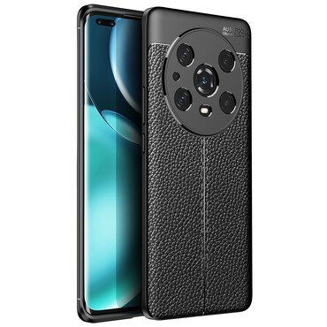 Elegáns gél tok Elite Guard bőr textúrával és extra védelemmel az oldalakon Honor Magic 4 Pro készülékekre - obsidian black Elegáns gél tok Elite Guard bőr textúrával és extra védelemmel az oldalakon Honor Magic 4 Pro készülékekre - obsidian black