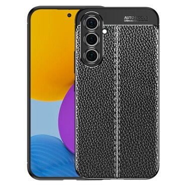 Elegáns gél tok Elite Guard bőr textúrával és extra védelemmel az oldalakon Samsung Galaxy A54 5G készülékekre - obsidian black