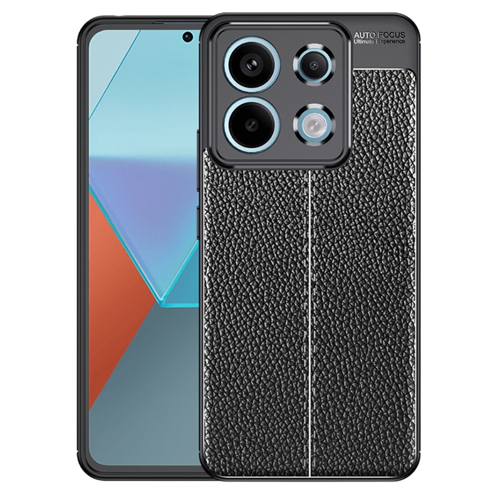 Elegáns gél tok Elite Guard bőr textúrával és extra védelemmel az oldalakon Xiaomi Redmi 13C 4G / Poco C65 készülékekre - obsidian black