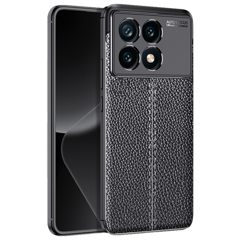 Elegáns gél tok Elite Guard bőr textúrával és extra védelemmel az oldalakon Xiaomi Poco X6 Pro készülékekre - obsidian black