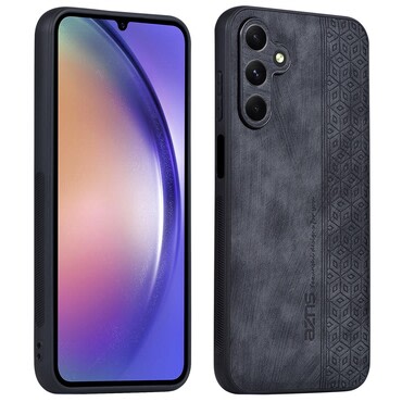 Prémium tok Cube Leather beépített hátsó kamera védelemmel Samsung Galaxy A55 készülékekhez - graphite black
