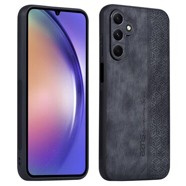Prémium tok Cube Leather beépített hátsó kamera védelemmel Samsung Galaxy A35 készülékekhez - graphite black