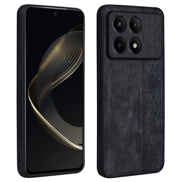 Prémium tok Cube Leather beépített hátsó kamera védelemmel Xiaomi Poco X6 Pro készülékekhez - graphite black