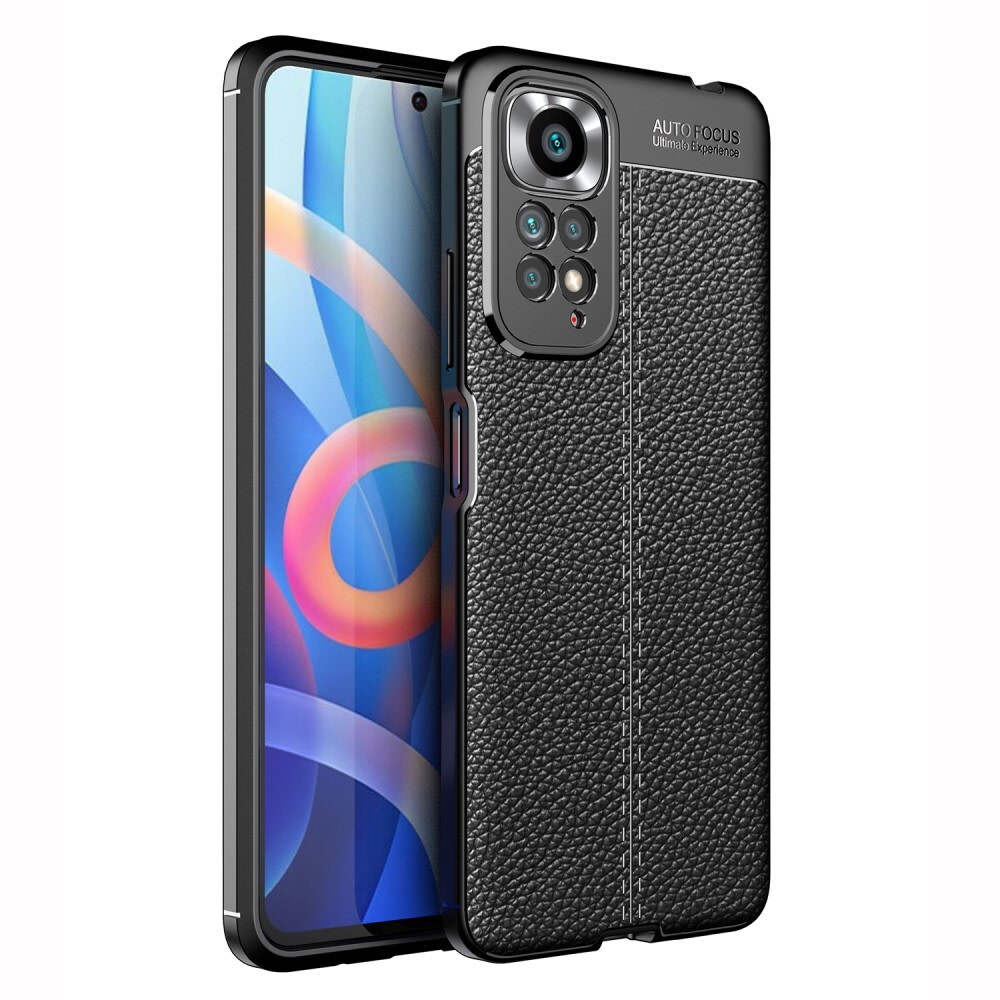 Elegáns gél tok Elite Guard bőr textúrával és extra védelemmel az oldalakon Xiaomi Redmi Note 11 / Note 11S készülékekre - obsidian black