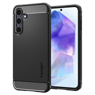 Tok Spigen "Rugged Armor" Samsung Galaxy A55  készülékekhez - black