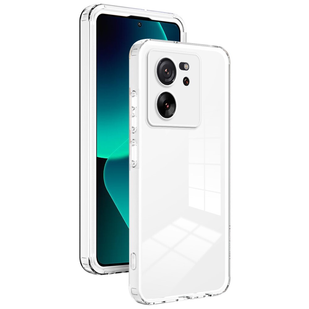 Hibrid tok beépített kamera védelemmel "Crystal Bumper" Xiaomi 13T / 13T Pro készülékekhez - metallic white