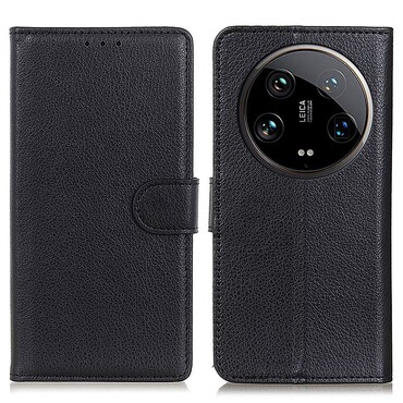 Nyitható tok "Litchi" Xiaomi 14 Ultra készülékekhez - fekete Nyitható tok "Litchi" Xiaomi 14 Ultra készülékekhez - fekete