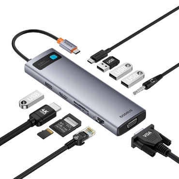 Multifunkcionális USB HUB Baseus "Metal Gleam" 11 az 1-ben USB-C kimenettel
