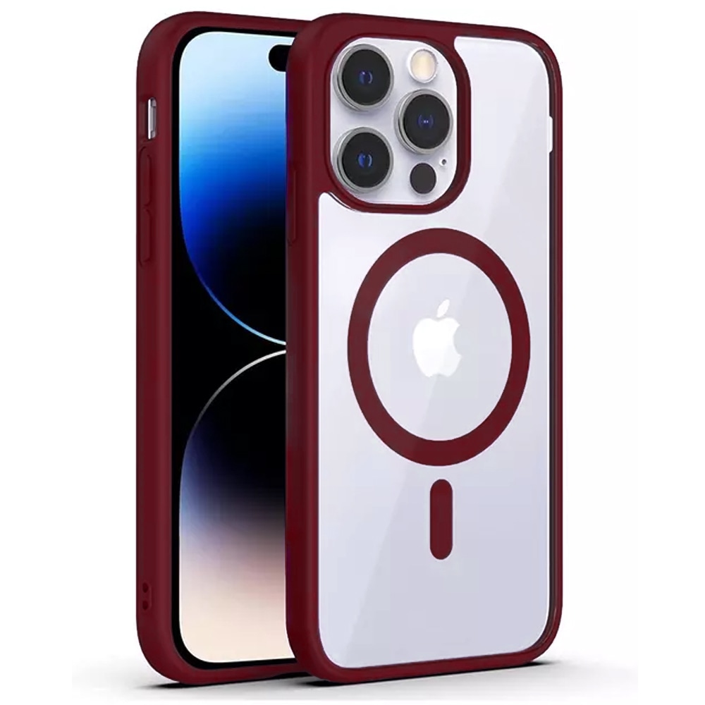 Hibrid tok "PastelMag" MagSafe mágnessel iPhone 12 Pro Max készülékekhez - burgundy