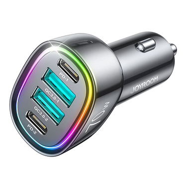 Gyors autós töltő JoyRoom "JR-CL29" két USB-A és két USB-C töltőporttal, 70W - fekete Gyors autós töltő JoyRoom "JR-CL29" két USB-A és két USB-C töltőporttal, 70W - fekete