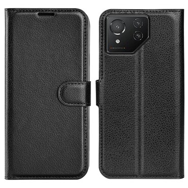 Nyitható tok "Litchi" Asus ROG Phone 8 Pro készülékekhez - fekete
