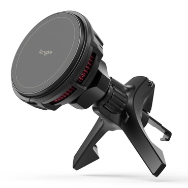 Prémium mágneses Ringke "Peltir" telefontartó - Air Vent autós tartó MagSafe technológiával 15W - Fekete