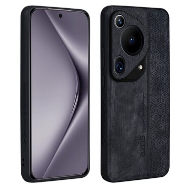 Prémium tok Cube Leather beépített hátsó kamera védelemmel Huawei Pura 70 Ultra készülékekhez - graphite black