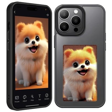 Perszonalizálható tok kijelzővel "InkStyle" NFC iPhone 14 Pro Max készülékekhez  - Virális tok bármilyen fotó vagy kép megjelenítésével - black