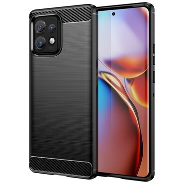 TPU gél tok "Brushed Carbon" Motorola Edge 40 Pro készülékekhez - fekete