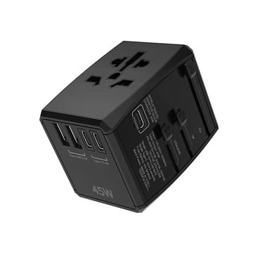 Techsuit "HHT905" utazó adapter 5 az 1-ben 2x USB-vel, 3x Type-C kimenettel és PD 45W gyorstöltéssel