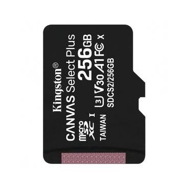 Micro SDXC memóriakártya Kingston Canvas Select Plus Class 10 UHS-I 100MB/s - 256GB