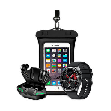 Sun 'n' Fun csomag:  Bluetooth fülhallgató, vízálló telefontok és okosóra