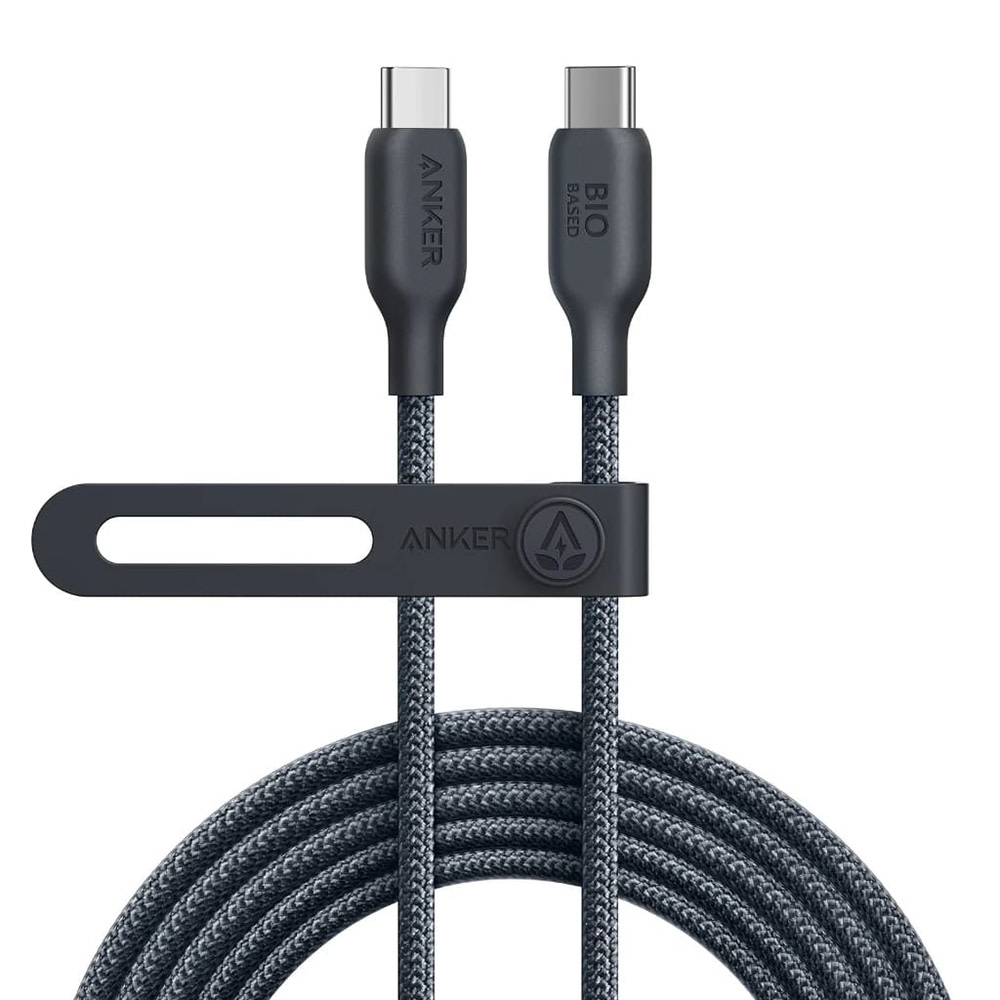USB-C - USB-C 240 W kábel Anker "BioData" - töltőkábel és adatkábel biológiai anyagból - 1.8m - fekete