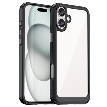 Hibrid tok "Frame Shield" iPhone 16 Plus készülékekhez - fekete