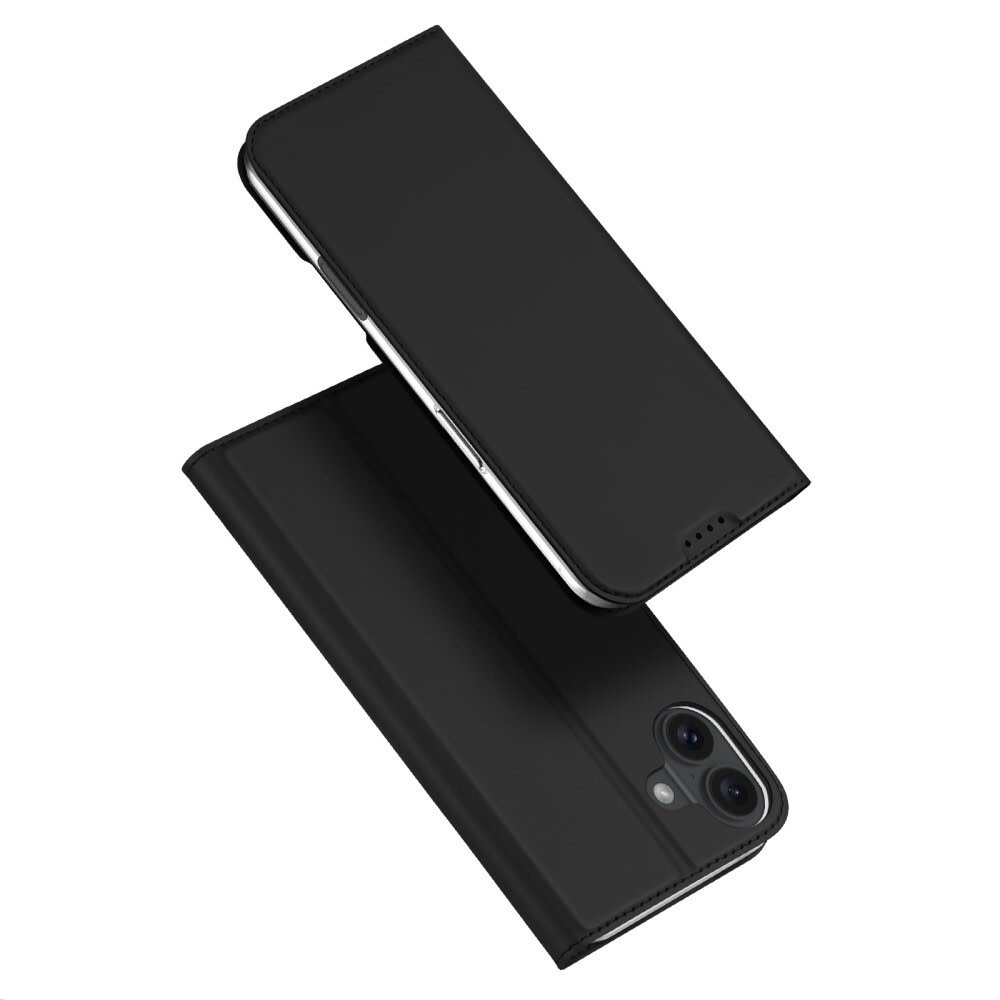 Nyitható tok "Skin" iPhone 16 készülékekhez - fekete