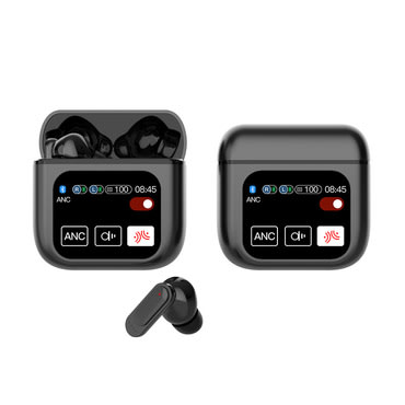 Vezeték nélküli fülhallgató VisionBass Pro - Bluetooth 5.4 fülhallgató beépített kijelzővel, ANC zajcsökkentéssel és erős basszussal - phantom black Vezeték nélküli fülhallgató VisionBass Pro - Bluetooth 5.4 fülhallgató beépített kijelzővel, ANC zajcsökkentéssel és erős basszussal - phantom black