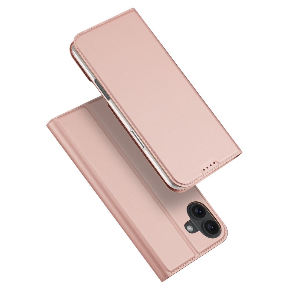 Nyitható tok "Skin" iPhone 16 készülékekhez - rózsaszín