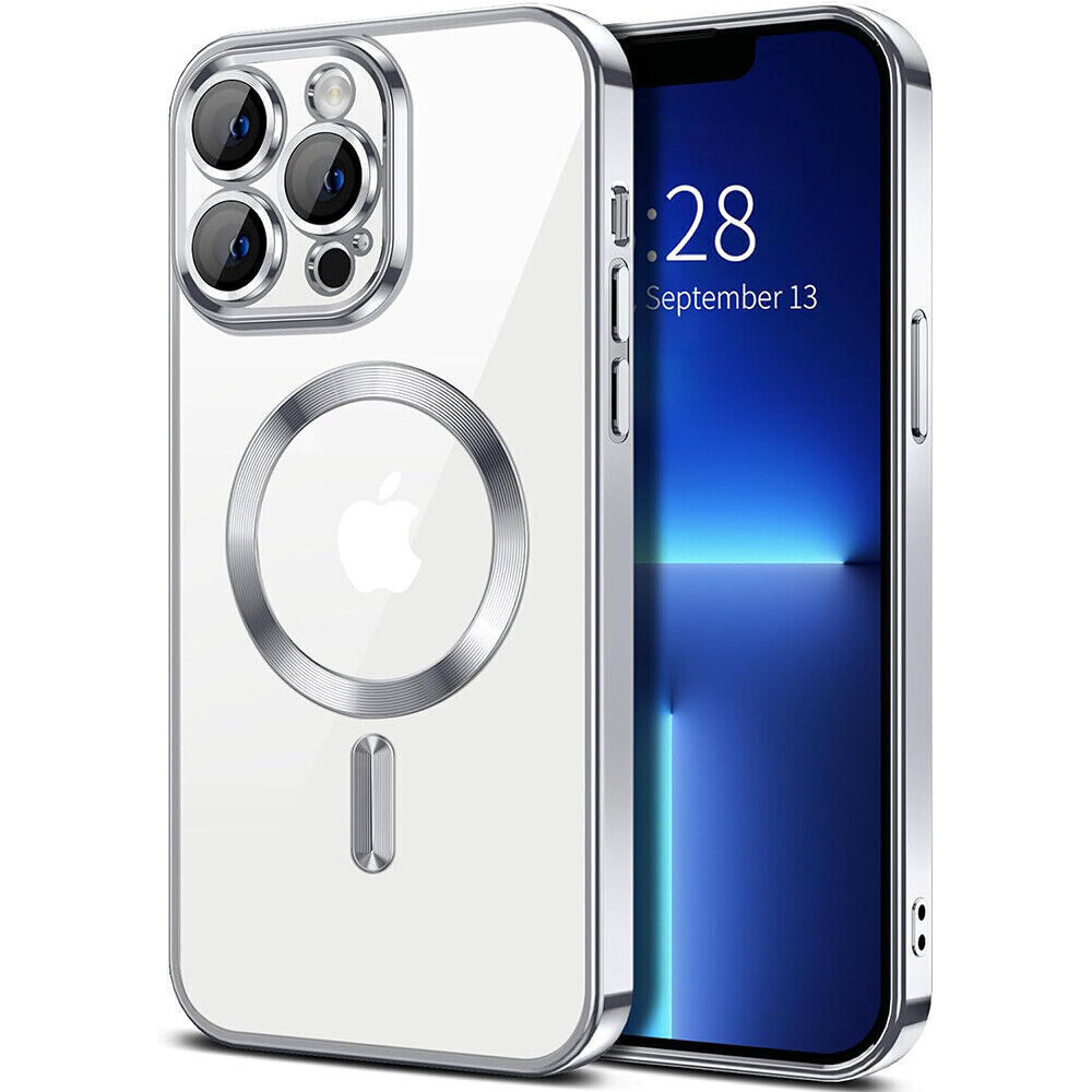 Hibrid tok MagShield hátsó kamera védelemmel és 2 MagSafe mágnessel iPhone 16 Pro Max készülékekhez - metallic silver