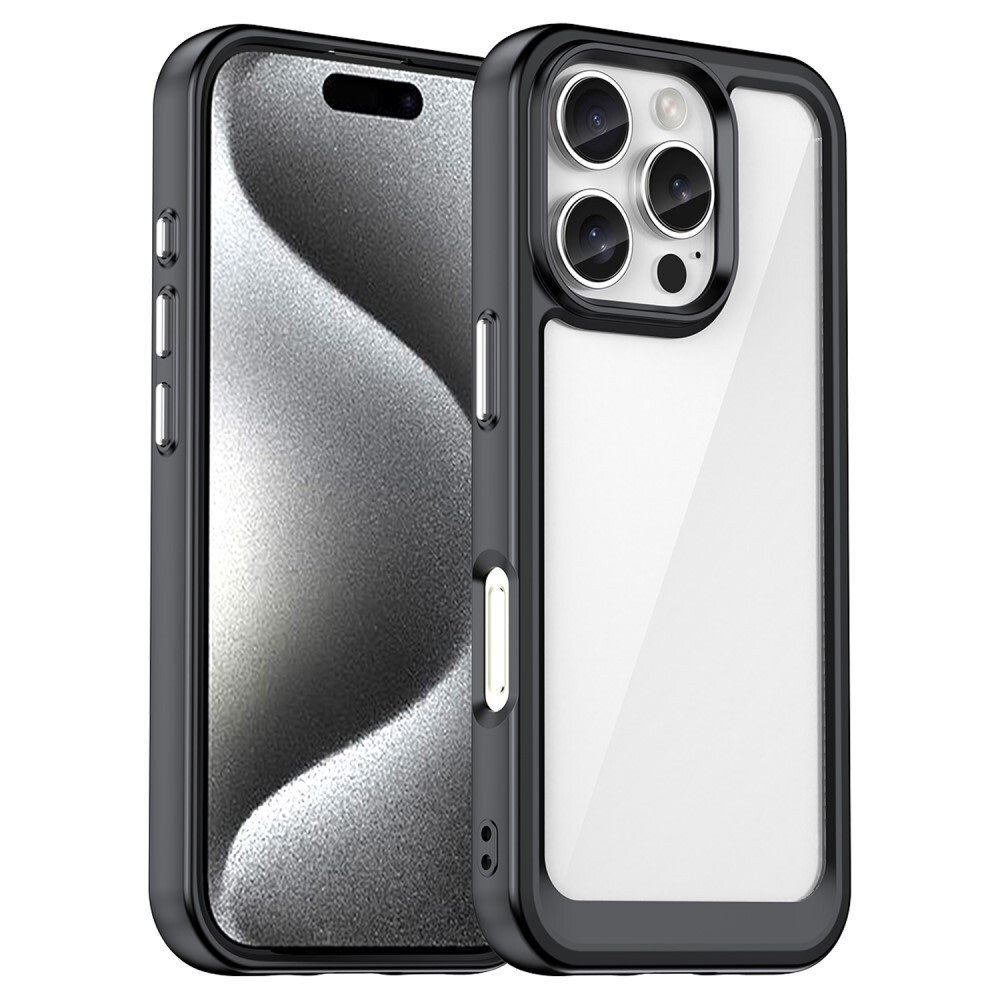 Hibrid tok "Frame Shield" iPhone 16 Pro Max készülékekhez - fekete