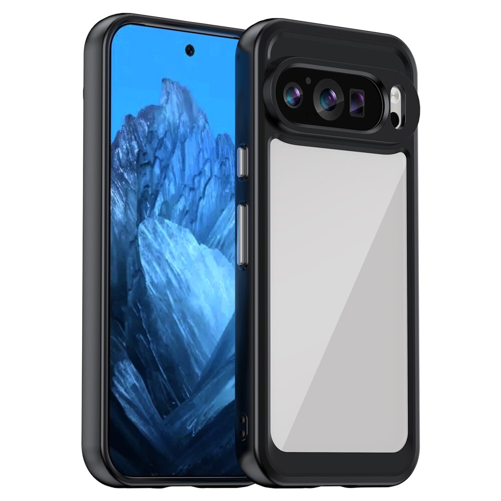Hibrid tok "Frame Shield" Google Pixel 9 / Pixel 9 Pro készülékekhez - fekete