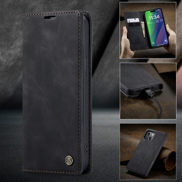 Nyitható tok CaseMe MagFlip kiváló védelemmel és automatikus mágneses zárással iPhone 16 Plus készülékekhez - smooth black