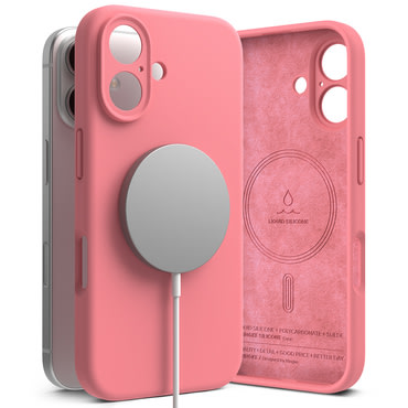 Tok Ringke "Silicone Magnetic" iPhone 16 Plus készülékekhez - pink