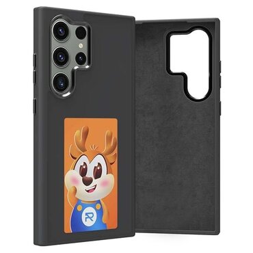 Perszonalizálható tok kijelzővel "InkStyle" NFC Samsung Galaxy S23 Ultra készülékekhez  - Virális tok bármilyen fotó vagy kép megjelenítésével - black