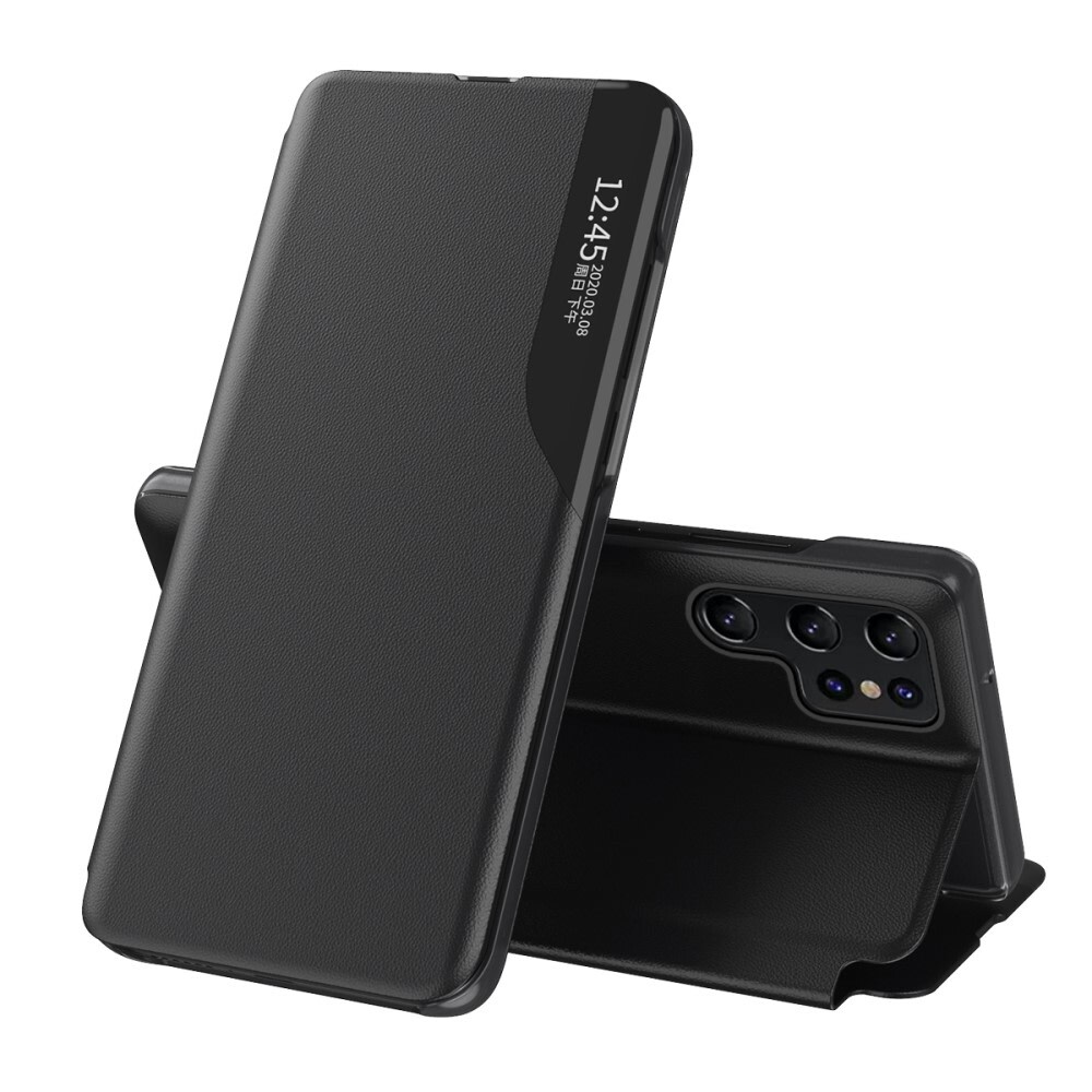 Nyitható tok "Edge View" Samsung Galaxy S22 Ultra készülékekhez - fekete