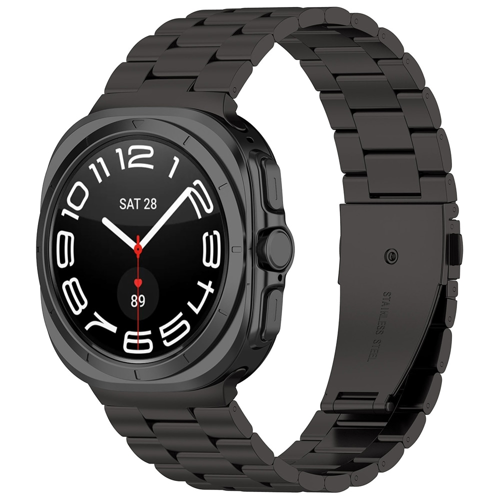 Fém óraszíj Samsung Galaxy Watch Ultra 47mm órákhoz - fekete