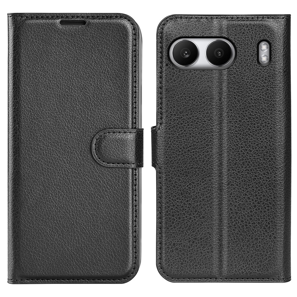 Nyitható tok "Litchi" OnePlus Nord 4 készülékekhez - fekete