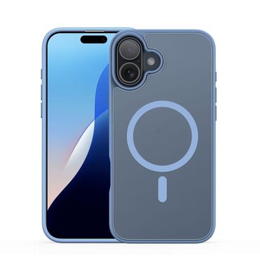 Hibrid tok "Yind" MagSafe mágnessel iPhone 16 Plus készülékekhez - light blue