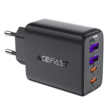 Acefast "A61" fali töltőadapter GaN technológiával, 2x USB-A és 2x USB-C kimenettel, 45W - fekete Acefast "A61" fali töltőadapter GaN technológiával, 2x USB-A és 2x USB-C kimenettel, 45W - fekete