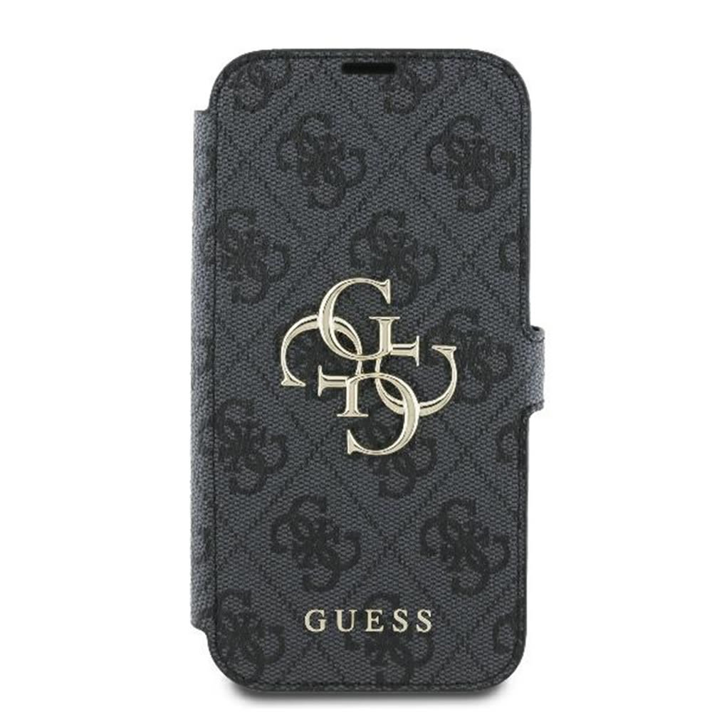 Eredeti nyitható tok Guess "4G Metal Logo" iPhone 16 Pro Max készülékekhez - fekete