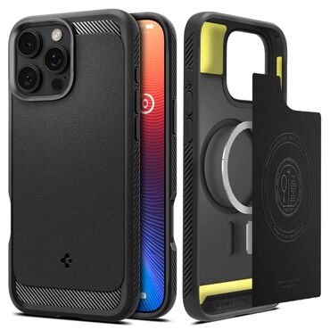 Tok Spigen "Rugged Armor MagFit" iPhone 16 Pro készülékekhez - matte black