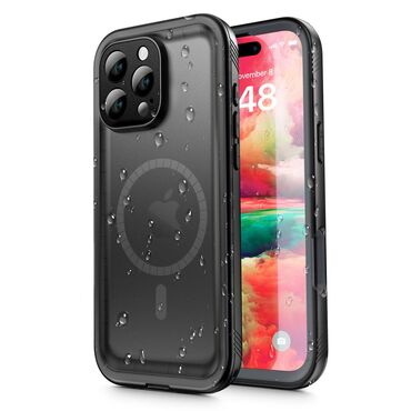 Vízálló tok ShellBox "WaterProof" iPhone 16 Pro Max IP68 minősítéssel, 1,5 m mélységig - fekete