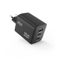 Blue Star "VT-43" fali töltőadapter GaN technológiával , PD 4.0-val, 1x USB-A és 2x USB-C kimenet 65 W - fekete