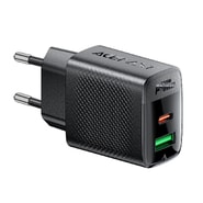 Acefast "A98" prémium fali töltőadapter GaN technológiával, 1x USB-A és 1x USB-C kimenet 30 W - fekete